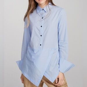 Scotch & Soda Light Blue Asymmetric Button-Down Shirt